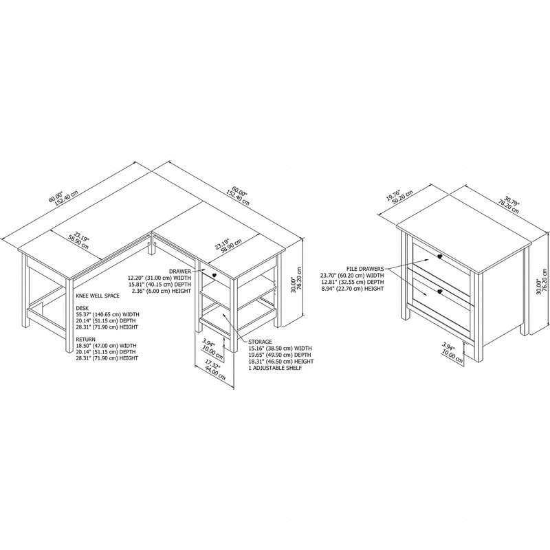 Huckins 2 Piece Writing Desk Office Set