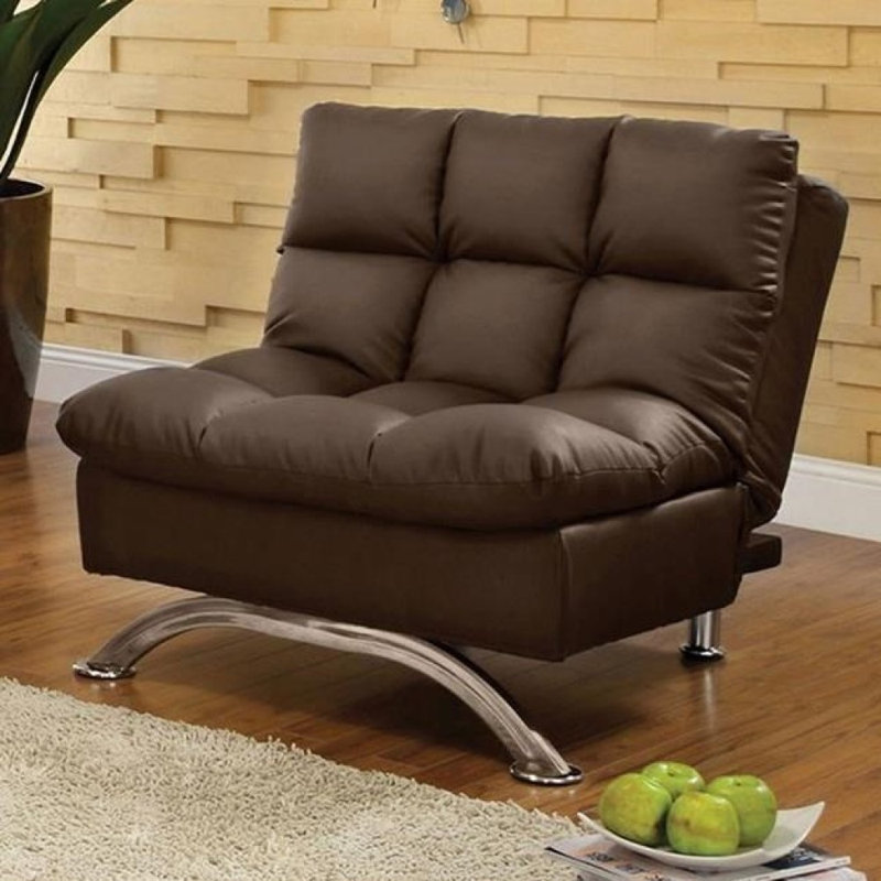 Upholstered Accent Chair, Dark Brown
