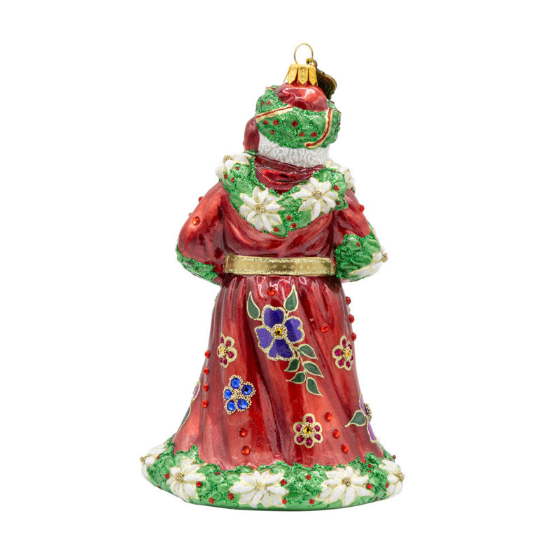6.5'' Handmade Handblown Glass, Enamel / Lacquer, Crystal Holiday Shaped Ornament