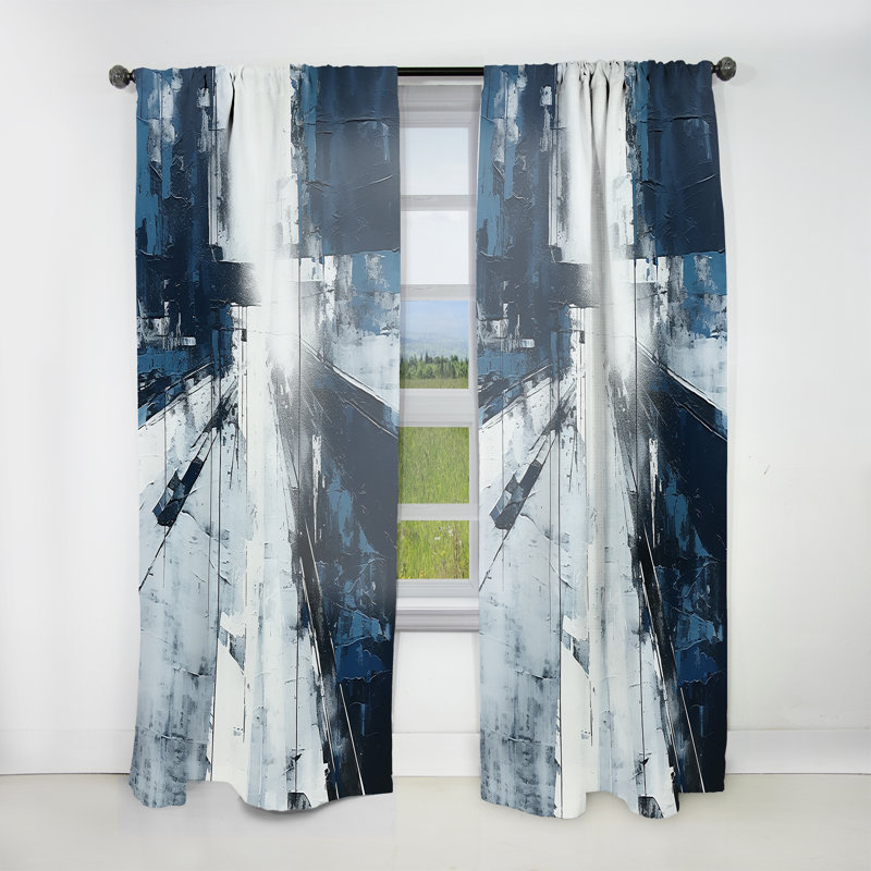 Koa - paysage urbain noir et blanc Road Expression IV - Rideau moderne - Velours obscurcissant - 1 panneau, L 52 po x L 90 po