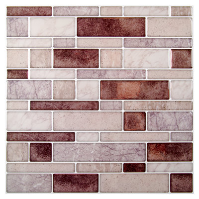 10'' W x 10'' L PVC Peel and Stick Subway Tile