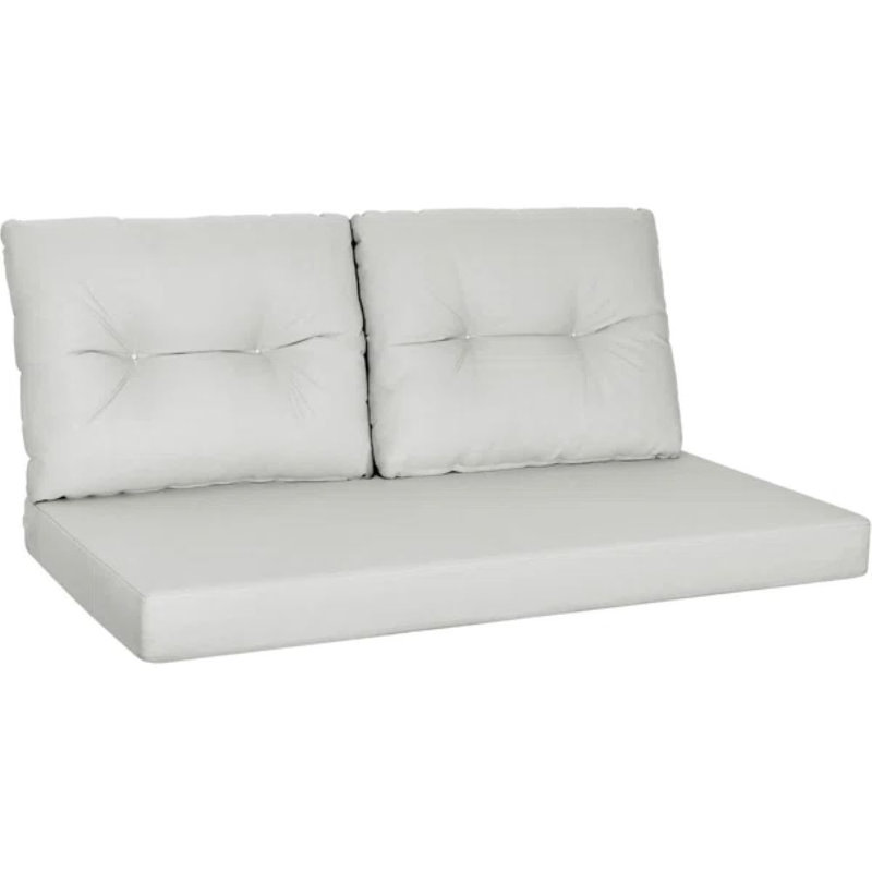 Ensemble de coussins de remplacement pour causeuse d'extérieur 4 po, assise profonde et dossier, Gris