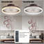 Ventilateur de plafond 19,7 pouces à profil bas avec lumière DEL à intensité variable, télécommande et pales réversibles pour les maisons modernes
