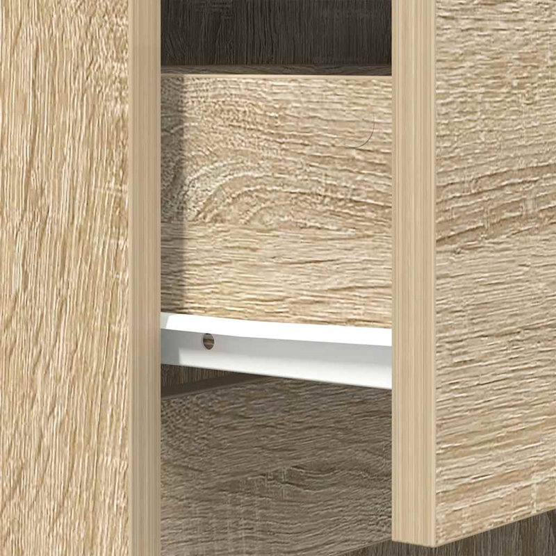 Bedside Cabinets 2 Pcs 39X35x65 Cm Engineered Wood, Sonoma Oak