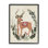 «Peaceful Deer Festive Holiday Leaf Border Collage», estampe numérique encadrée noire, art texturé par Laura Konyndyk