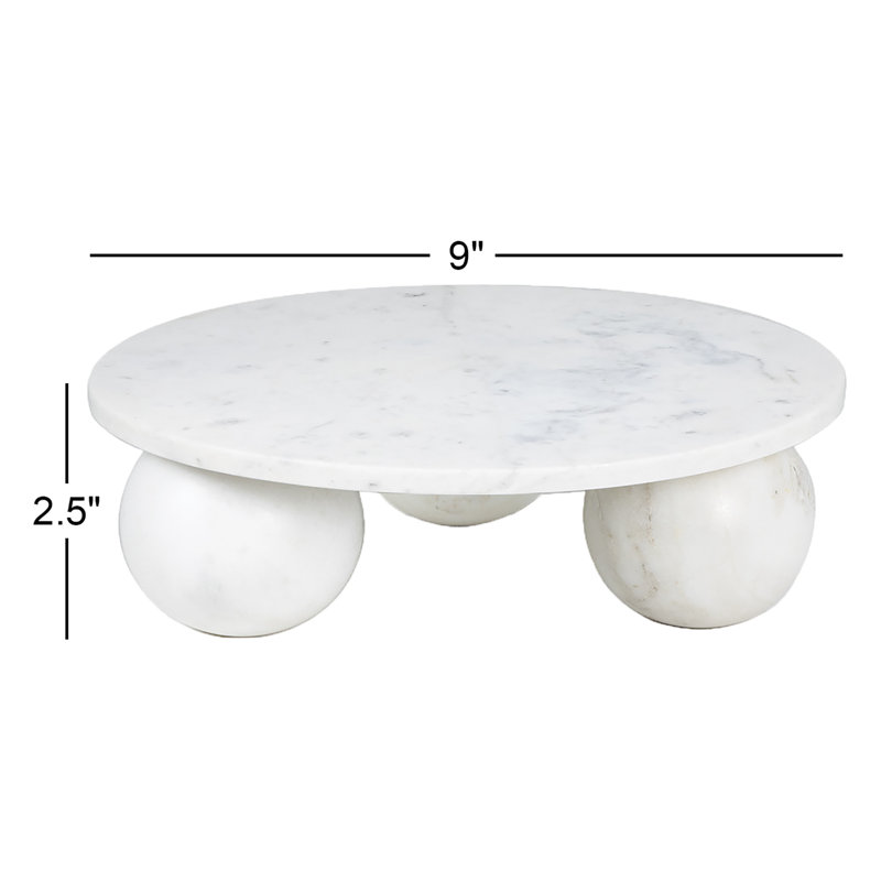 Marlow Marble Plate, 2.5" H x 9" W x 9" D