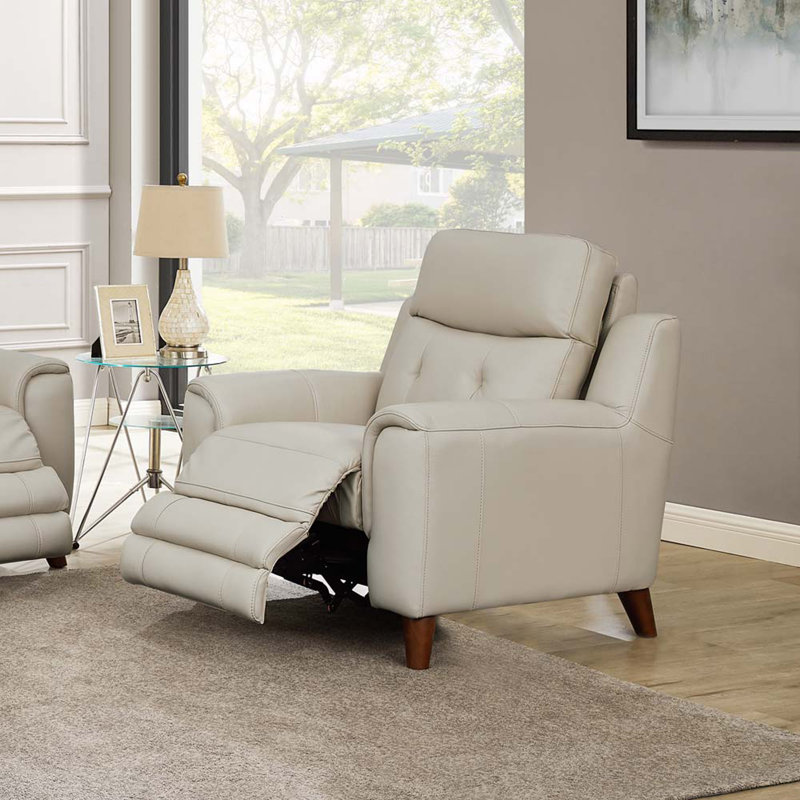 Fauteuil inclinable électrique sans gravité, Similicuir blanc cassé