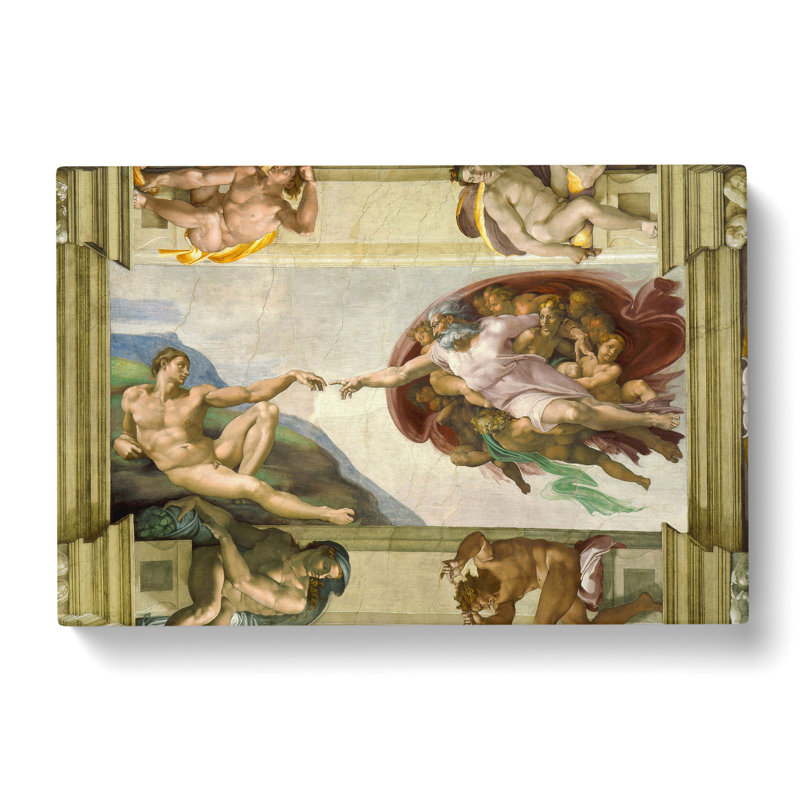 The Creation Of Adam by Michelangelo - Wrapped Canvas Painting, 40cm H x 60cm W x 3cm D