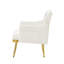 Fauteuil en velours blanc crème avec pieds en métal - Ajout de salon moderne