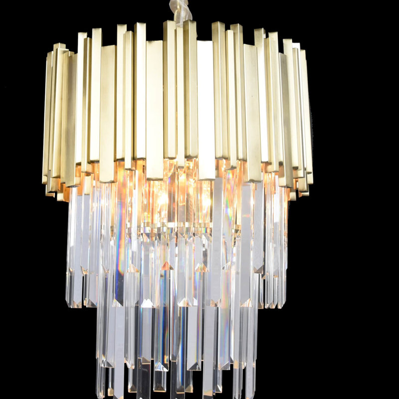 Lustre à plusieurs niveaux avec accents en cristal 6 lumières unique Shullsburg