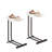 2-Pieces C-Shaped Side Table C Table Living Room End Table Wood End Table With Metal Frame-1672229457