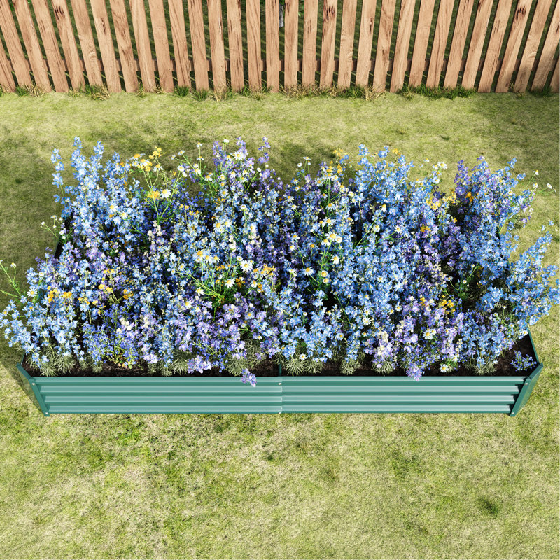 Metal Raised Garden Bed 7.6X3.7X0.98Ft - For Flower, Vegetable, Herb Rapid Assembly, Rust-, Kit Veg, Speedy To Setup, Long-Lasting