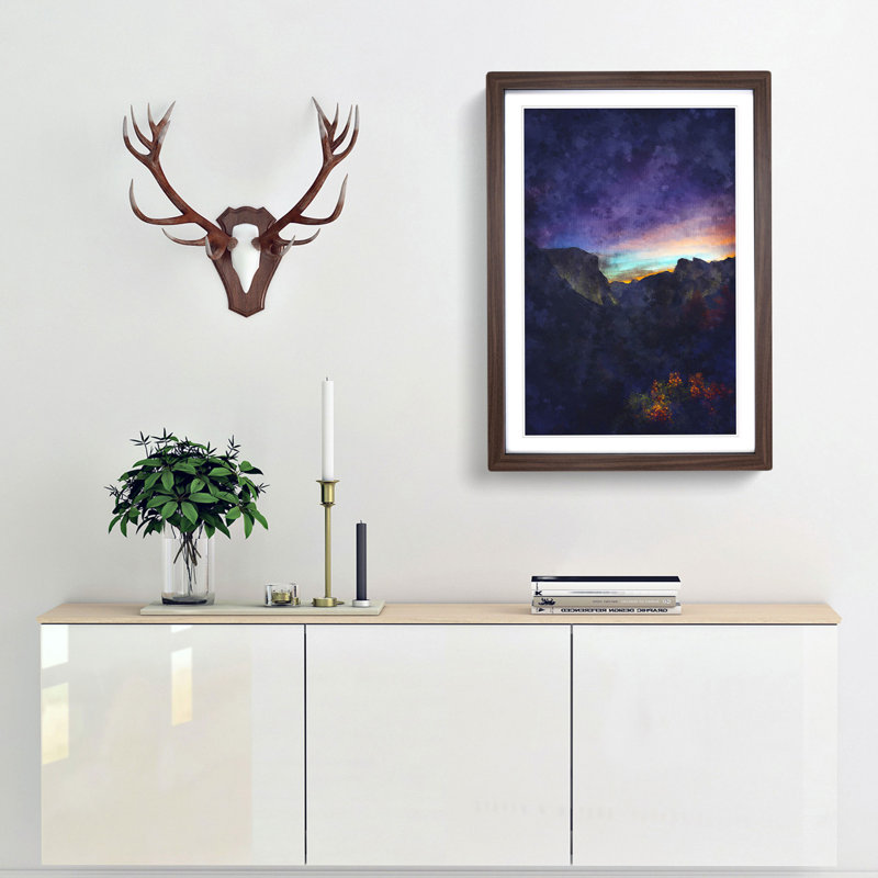 Sunrise in Yosemite Valley California - Framed Print, 33cm H x 24cm W x 2cm D, Walnut Framed