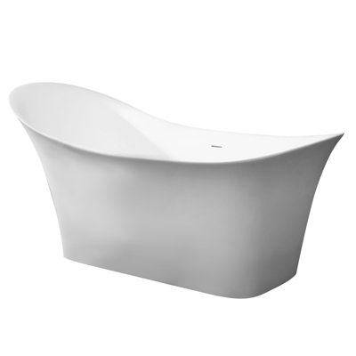 74'' x 33.88'' Soaking Solid Surface Bathtub