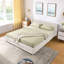 Grand lit tapissier moderne avec rangement, tissu chenille, beige