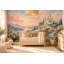 Hilltop Castle Wallpaper Mural, Peel and Stick Kids Room Wall Mural, Watercolor Fairy Tale Castle Nursery Wallpaper-2072918647
