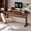 Brownness Rectangular Solid Wood with 2 drawers desk-484147498