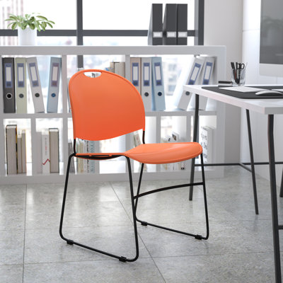 Chaise empilable ultra-compacte avec structure en métal Hercules Series 880 lb.