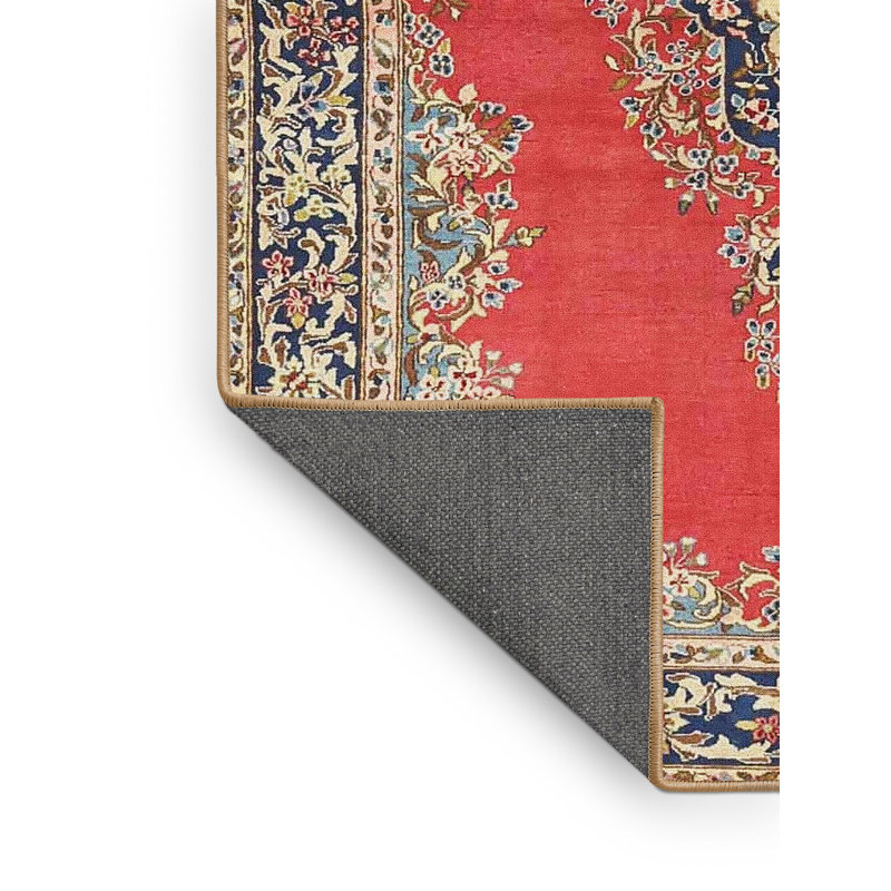 Tapis traditionnel rouge / noir Chehabi, Rectangle 2 pi x 5 pi