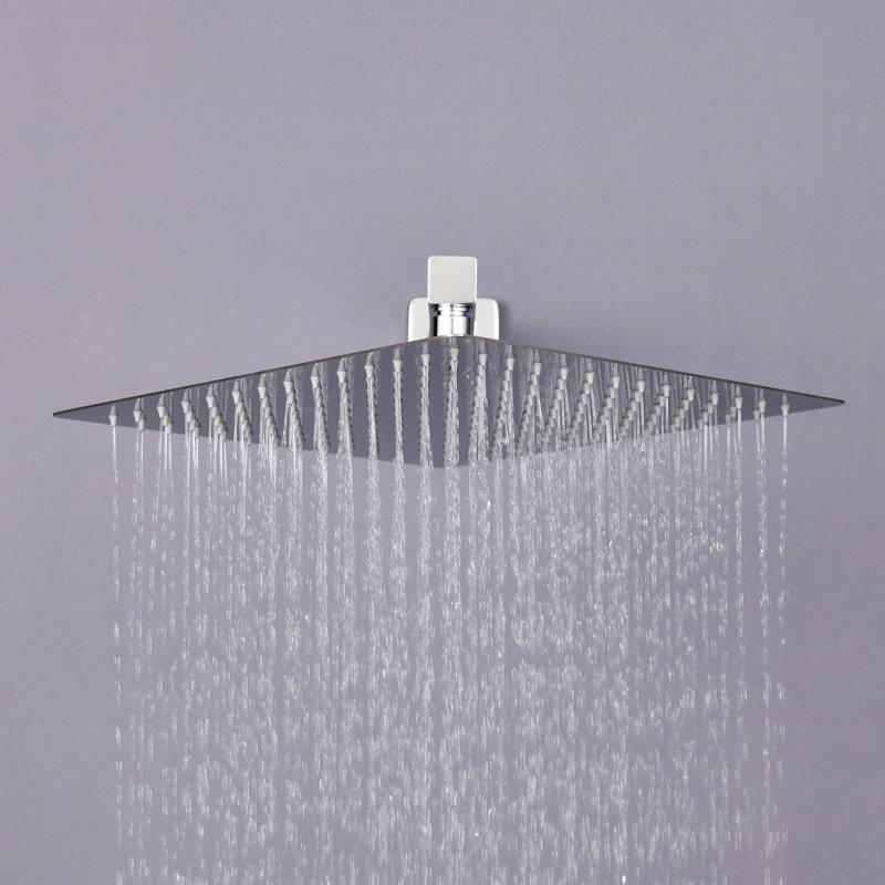 Pomme de douche carrée avec système de douche tout-en-un, Chrome, 2
