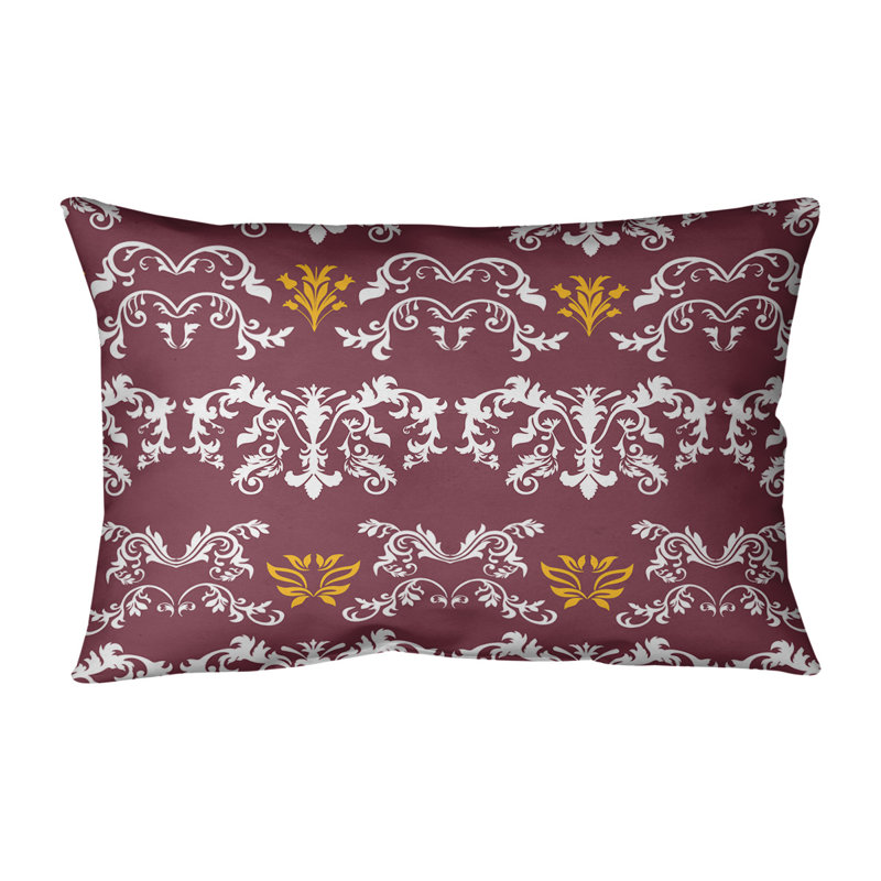 Housse de coussin Football Baroque, Blanc / bourgogne / or, Croisé en coton