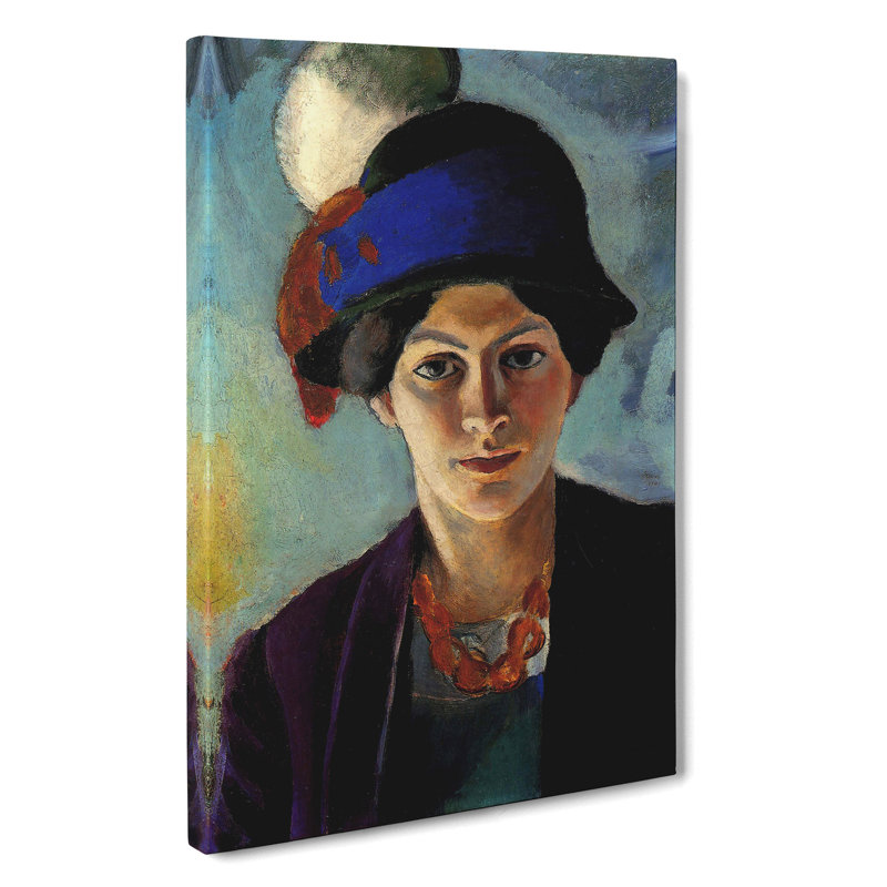 Portrait Of A Woman by August Macke - Wrapped Canvas Painting, 76cm H x 50cm W x 3cm D