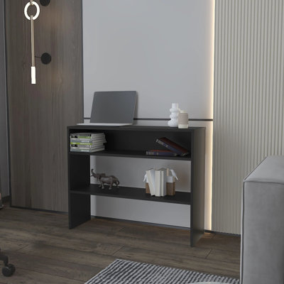 Console moderne noire avec rangement ouvert pour un dortoir confortable et élégant