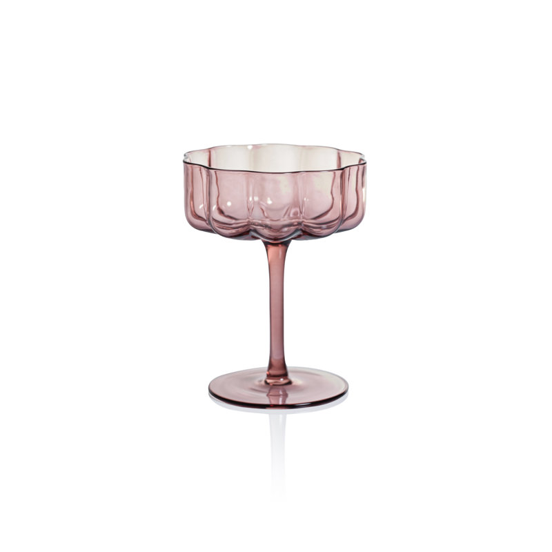 Ensemble de verres coupés à la main 4 pièces Reinhard, Rose profond