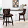Broncho Swivel Upholstered Counter Stool with Solid Wood Frame