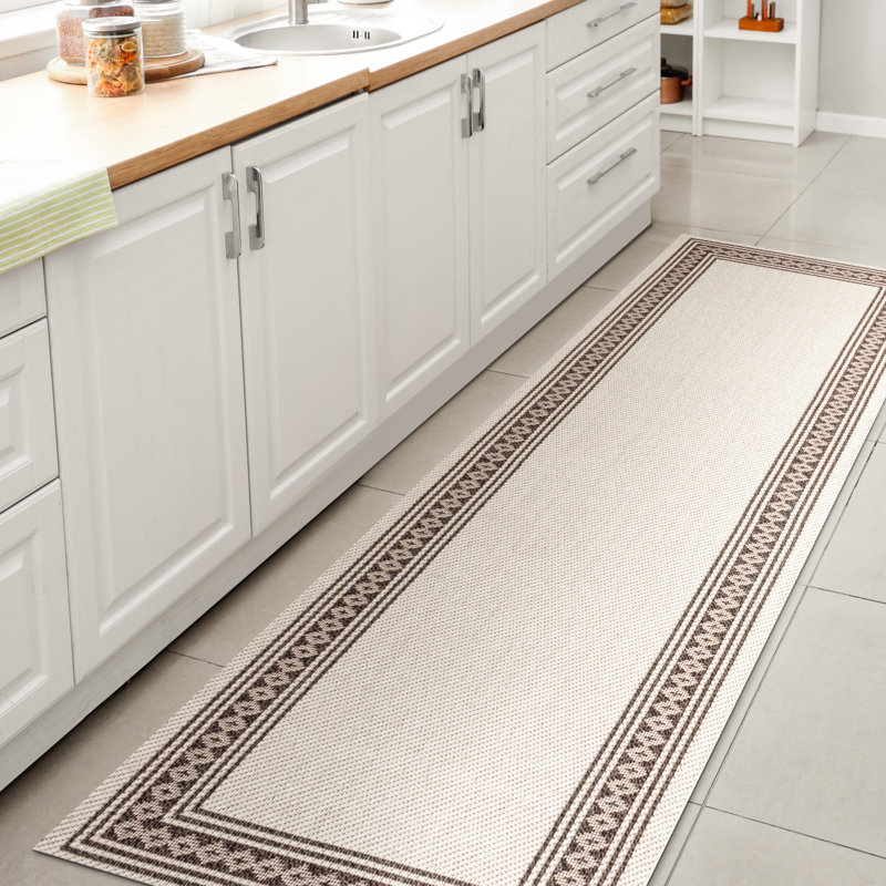 Tapis crème / noir Clap Back Classic, Tapis de couloir 2 pi x 8 pi