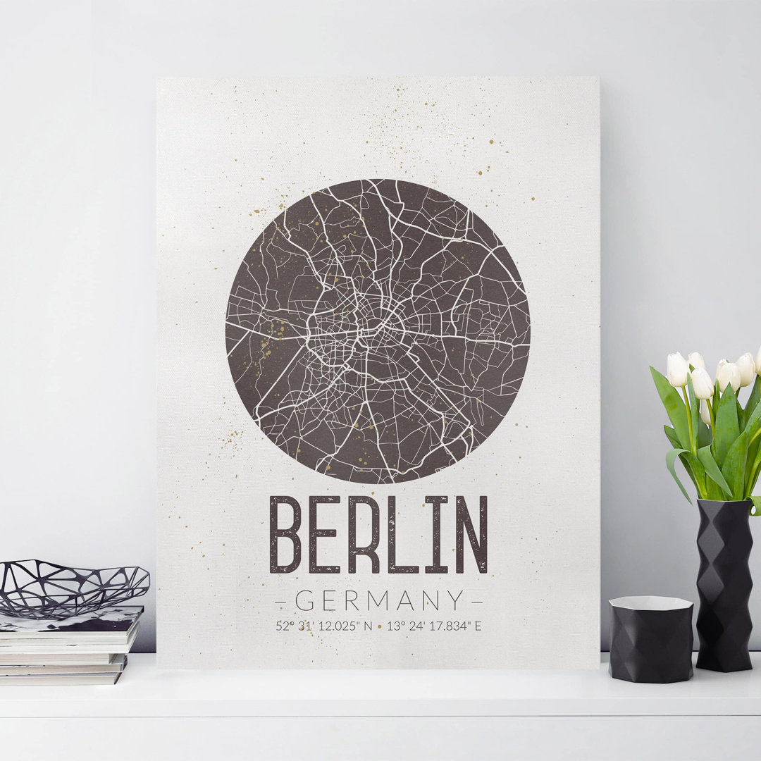 Leinwandbild Stadtplan von Berlin