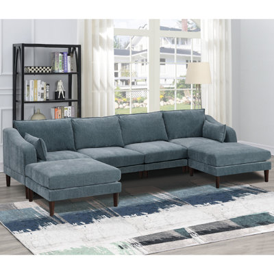 Upholstered U-Shaped Sectional Symmetrical