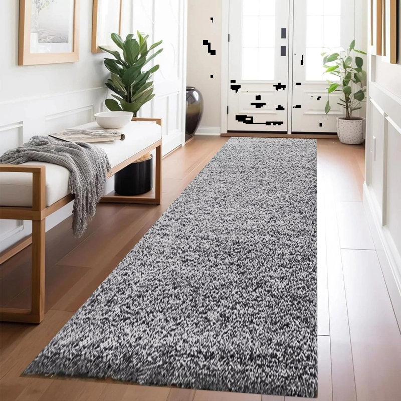 Solid Colour Shag Area Rug, Round 120 cm