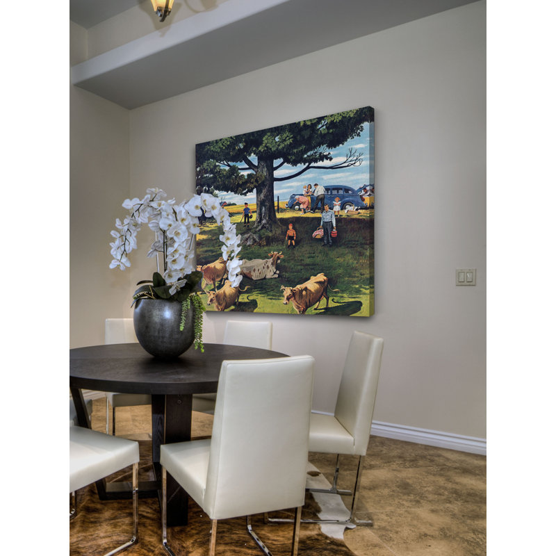 Shoo The Moos by Stevan Dohanos - Wrapped Canvas Print, 46cm H x 46cm W
