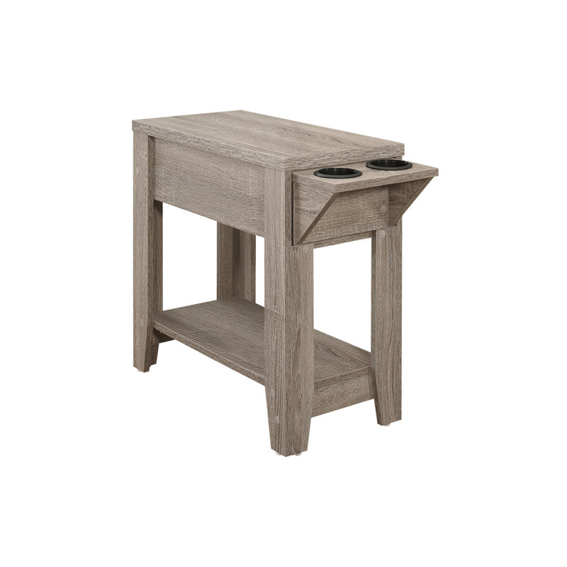 Accent Table, Side, End, Storage, Lamp, Living Room, Bedroom, Dark Taupe Laminate, Transitional, Taupe