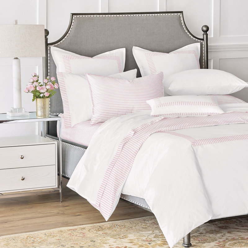 Blass Ticking Pillow Case, King Pillowcase, Petal