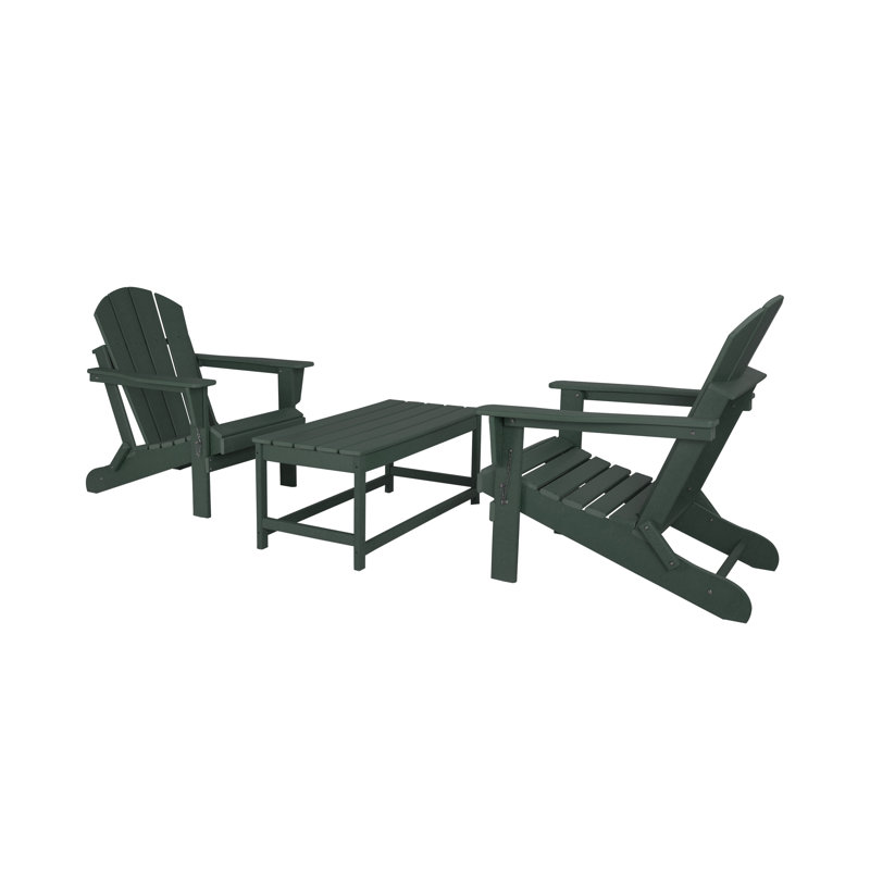 Laguna Foldable Outdoor Adirondack Chair, Dark Green