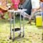 61 cm W Stainless Steel Top Kitchen Cart with Wheels