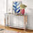 Yolanta  47.2” Mirrored-top Dual-Lay Console Table with Openning Shelves