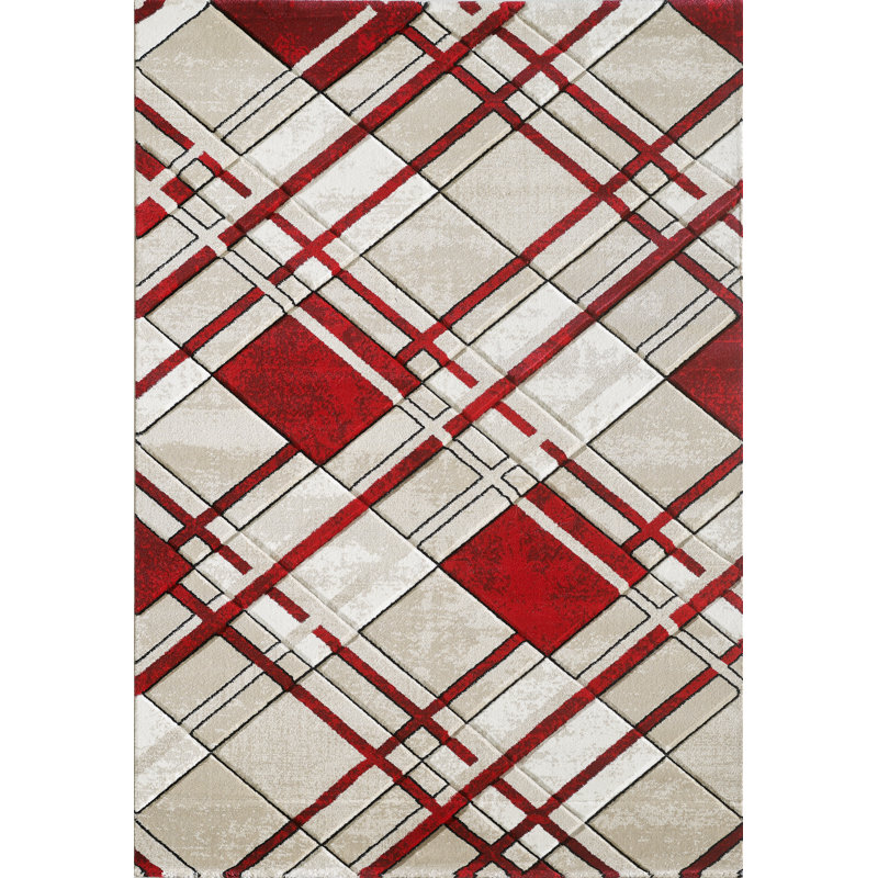 Jedicke Rectangle Plaid Area Rug, Rectangle 160 x 220cm