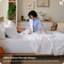Ensemble de draps 100% coton lavé - draps en percale texturée très grand, ensemble de draps 6 pièces avec poche profonde de 18 po, respirant et tissé doux et confortable (blanc, très grand)-125578408-125578410
