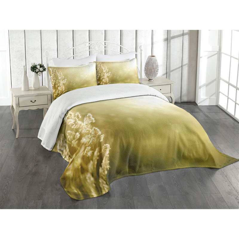 White Quilted Queen Bedspread Set with Pillow Shams