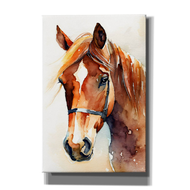 «Horse 2» par Petals Prints Design, H 18 po x l 12 po x P 0,75 po
