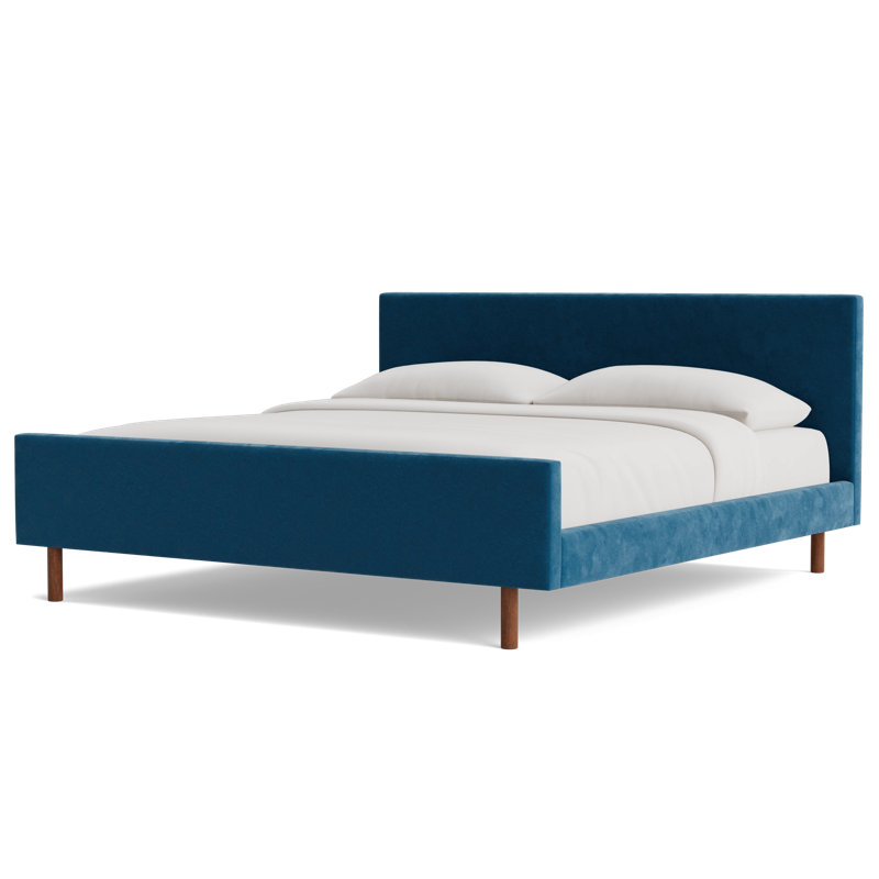 Skinny Fat Twin Bed, California King, Performance Velvet - Denim