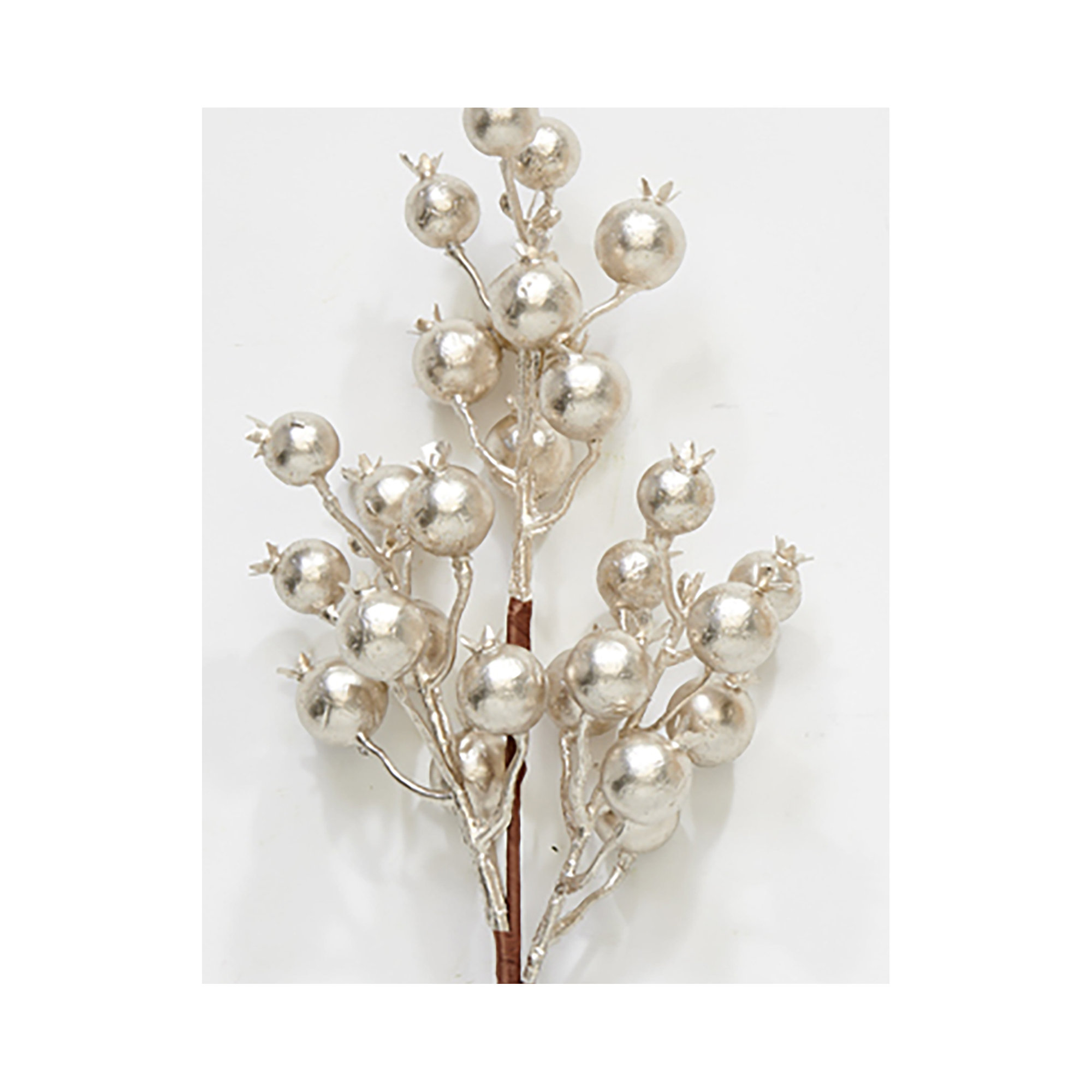 18" Artificial Holly Berry For Christmas Spray, Champagne, Set of 3, Cream