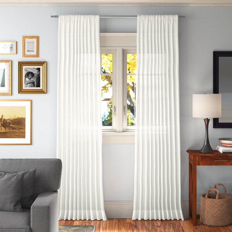 Carissia Extra Wide Sheer Curtain Panel, Off-White, 100" W x 108" L