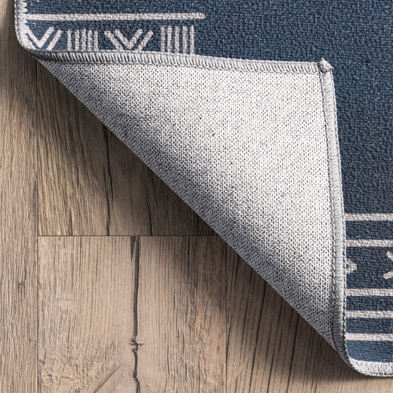 Tapis tribal simpliste d'inspiration mondiale Arina SpinClean, Rectangle 4 pi x 6 pi