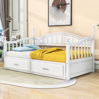 Alieyah Twin Size Daybed with Twin Trundle and Storage Drawers by Darby Home Co