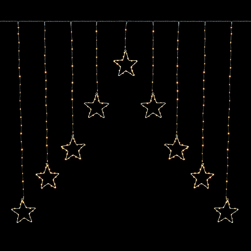 1.2x1.2m Star Curtain Light, Warm White