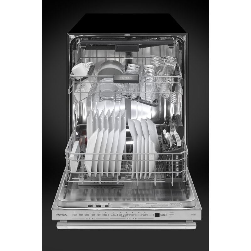 Forza 24" 45 Decibel ENERGY STAR Certified Built-In Dishwasher with Adjustable Rack and Tall Tub Stainless Steel